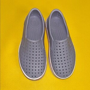 Gray Slip-On Perforated Rubber Sneakers